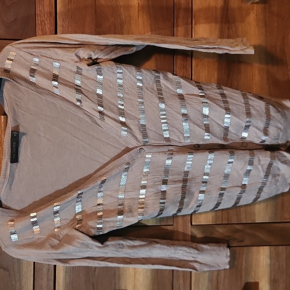 The Limited Cream Cardigan Sweater with Elegant Stripes - Picture 1 of 3